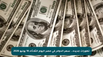 تطورات جديدة.. سعر الدولار في مصر اليوم الثلاثاء 16 يونيو 2026